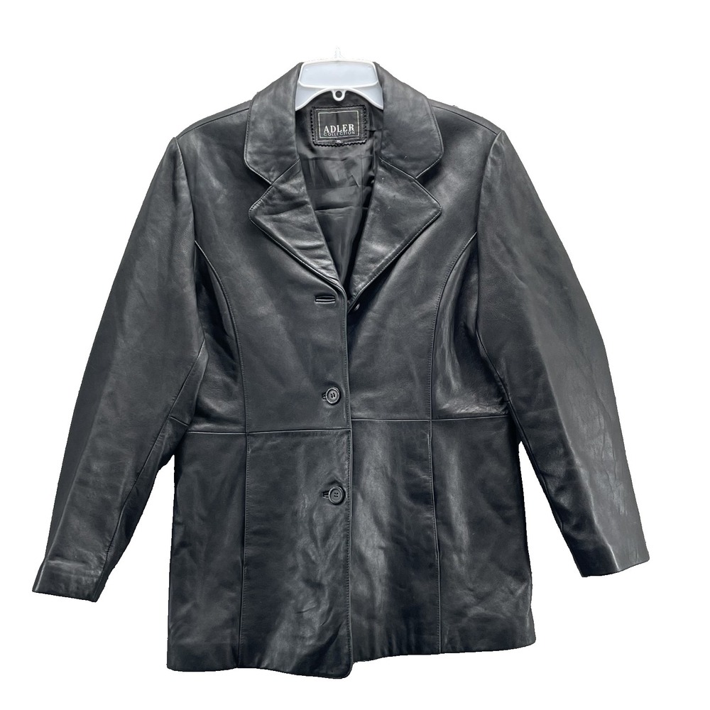 Adler‎ Lamb Skin Leather Jacket Women's XL Classic Chic 90's Biker Corpcore Edgy